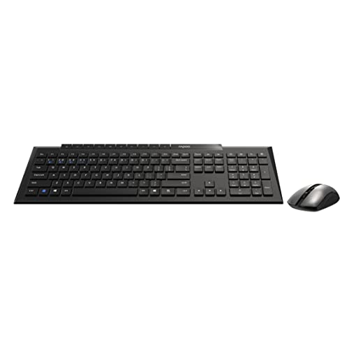 Image of RAPOO 8210M Multi-Mode Keyboard & Mouse Bluetooth 3.0 /4.0 Wireless 2.4 GHz 1600 DPI Combo-Black