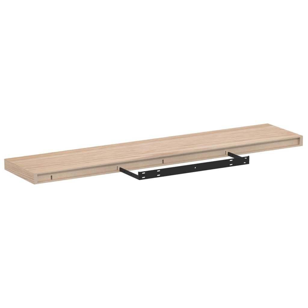 Juego de 4 estantes flotantes, 110 x 23,5 x 4 cm, de madera con chapa de roble, soporte invisible, estante de pared estable para salón, oficina, cocina y dormitorio