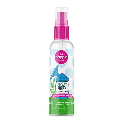 dapple Breast Pump Cleaner Spray Baby, 8 Fl Oz Bottle, Unscented, Plant Based & Hypoallergenic - Removes Milk Residue - Easy Rinse Formula With Oxygenated Vinegar Cover