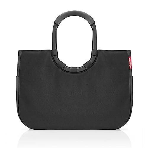 Reisenthel loopshopper L - Borsa da Shopping, Design Elegante e Idrorepellente, Shopper con Manici Rigidi Imbottiti in Alluminio, 25 L, Nero, Couleur:schwarz