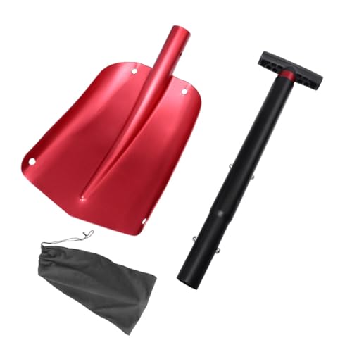 Toyvian Pala de Nieve de Aluminio con Mango Antideslizante Pala Desmontable para Coche Herramienta Ligera para Quitar Hielo y Nieve Invierno para Camping y Vehículos