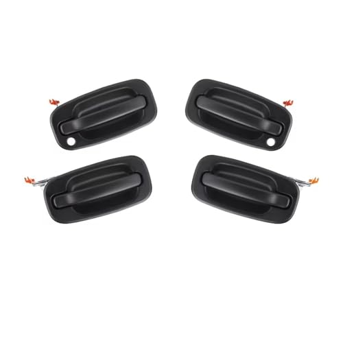 Poignée porte extérieure Chevy Silverado 2500 robuste en ABS noir pour un accès fluide 4pcs