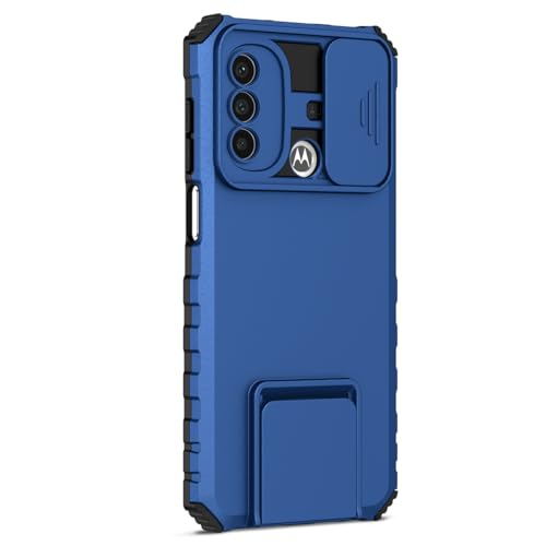 Coque Moto E20 E30 E40 avec protège-écran verre trempé et cache caméra bleu