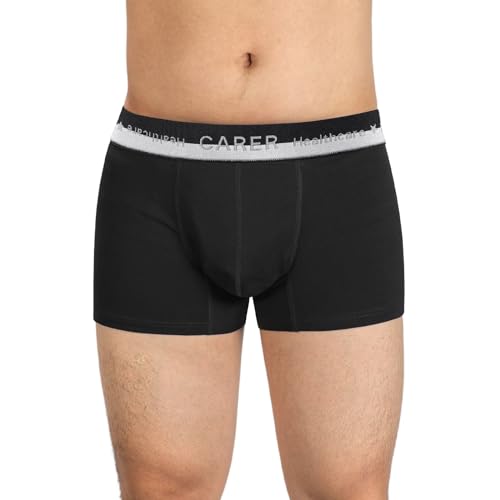 Men's Incontinence Pants, Washable Cotton Incontinence Boxer Brief with 80 ml Front Absorption Area to Prevent Bladder Leakage Soft & Comfortable