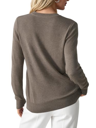 Image of GKBK Women's Wool Blend Sweaters 2026 Fall Fashion Lightweight Business Casual Outfits Long Sleeve Crew Neck Pullover Tops