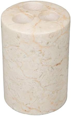 Creative Home Natural Champagne Marble SPA Collection Toothbrush Makeup Brush Holder Bathroom Countertop Organizer