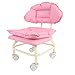LUCKDANO Pink Rolling Stool Swivel Chair Portable Backrest Stool with Wheels for Home Office - Ergonomic Design, Ideal for All Occasions, Easy Move, 55x40x34cm