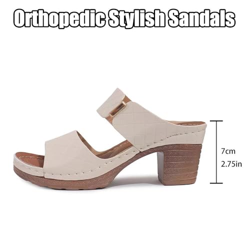 Orthopedic Stylish Sandals for Women, Vestiqs Orthopedic Sandals, Sandals Platform Chunky Heels Open Toe Slides2