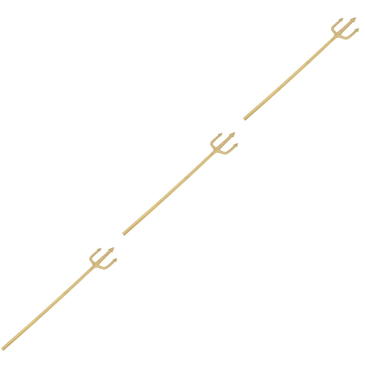 Healeved 3 Pezzi Forcone da Diavolo Cosplay Halloween Accessorio Costume Malefico Bastone Decorativo Oro Prop per Feste Mascherate e Carnevale