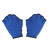 Cabilock Schwimmhandschuhe mit Schwimmhäuten für Wasserwiderstandstraining Trainingshandschuhe zum Schwimmen Paddelhandschuhe aus Atmungsaktivem Material Blau