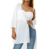 chaqueta gasa larga Características: frente abierto con mangas 3/4 que caen debajo del codo. Bonita chaqueta ligera estilo kimono con suficiente longitud en la parte posterior para cubrir las caderas.