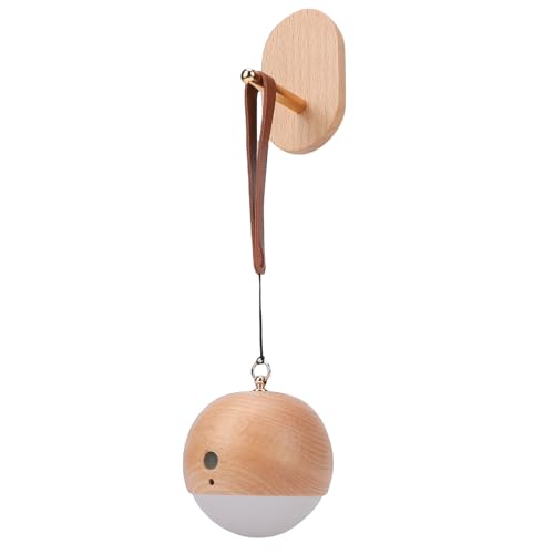 Lámpara de mesa de noche Qinlorgo de madera con control por voz miniatura 5