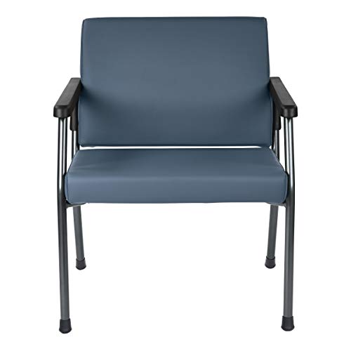 Office Star Bariatric Big and Tall Medical Office Chair with Extra Wide 26\" Seat and Sturdy Metal Frame with Back Reinforcement, Dillon Blue Faux Leather Fabric, 400 Pound Capacity - Thumbnail 4