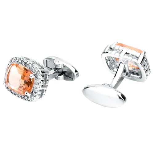 Set de Mancuernillas para Hombre Naranja 1.8X1.3cm miniatura 5