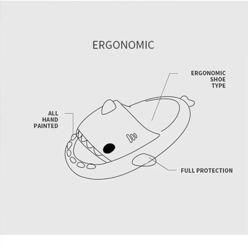 Generic Shark Slippers for Women Men, Couple Thick Sole Cloud Shark Slides, Cute Anti-slip Beach Bathroom Shark Sandals Sunmmer4