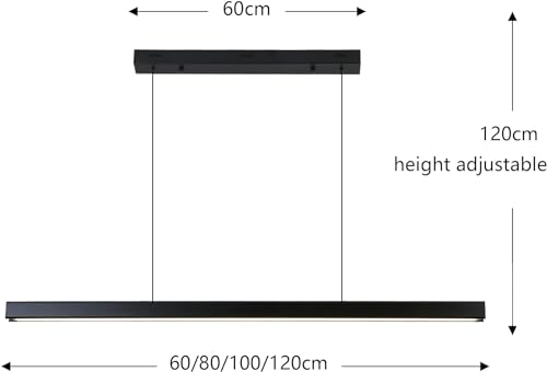 Luminaire à intensité variable télécommandé MOCHAMIK suspension de 60 cm noire