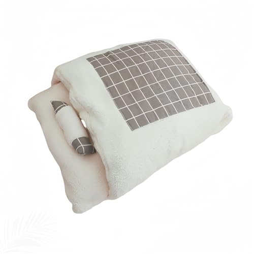 ペット用 あったか寝袋 小型犬用/猫用 マット 寝袋 ふわふわ もこもこ 秋冬 寒さ対策 耐摩耗性 水洗い可能、 猫 マット グッズ ペットベッド布団型 猫ベッド 猫用寝袋 枕付き お布団 冬用 裏起毛 寒さ対策 保温防寒 クッション ふわふわ 暖かい (