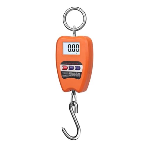 Básculas electrónicas Báscula Colgante Digital De 200 Kg, Grúa Industrial Alta Resistencia, Gancho Acero Inoxidable For Herramientas Pesaje Cocina para viajes, compras(Orange)