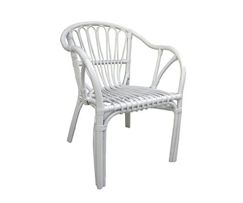 MIMBRE NATURAL Lombok Silla - Blanca DE Ratan (61×64×79)