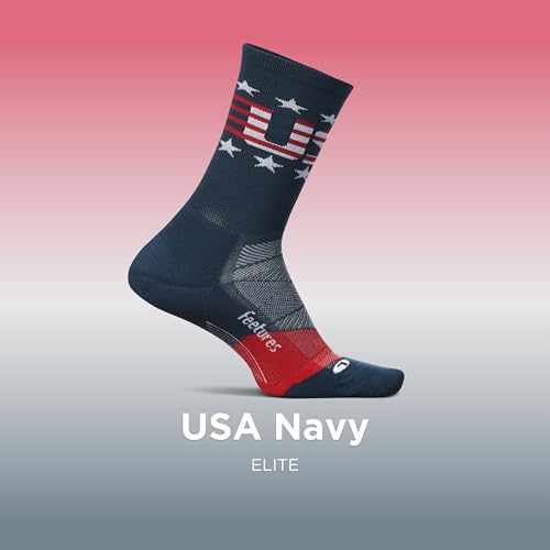 Image of Feetures Elite Light Cushion Mini Crew Sock - Sport Sock with Targeted Compression