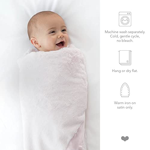 Little Giraffe Baby Blanket - Luxe Soft Blanket With Satin Trim - Baby Stroller Blanket - Newborn Baby Essentials & Baby Gifts - 29X35" - Silver #TOP5