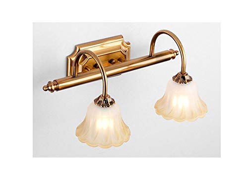 T-TWJQ Luz delantera del espejo led flor de baño dorada lámpara de baño del hotel lámpara de espejo del baño, sin fuente de luz, 44 cm
