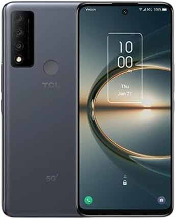 TCL 30 V 5G T781S 128GB Storage 4GB RAM Verizon Postpaid Locked 6.67” FHD+ Display Android 11 Space Gray Smartphone (Renewed)