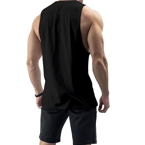 Men's Workout Tank Tops Cotton Gym Muscle Sleeveless T-Shirts Bodybuilding Fitness Athletic Tank Tops2