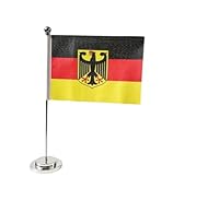 Tischflagge Deutschland Schreibtischflagge 21 x 14 cm Mast und Sockel aus Stahl Tischflaggen für Tagungsräume (Deutschland)