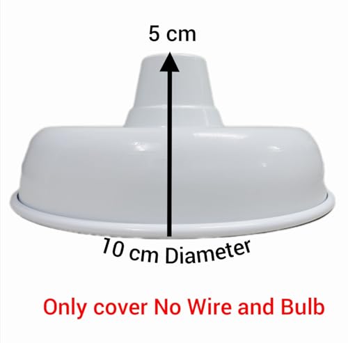 Image of Carrom Lamp Shade Only for Board Light Bulb Holder Stand Cover Hanging Cap for Study Wall Frame Top 10 Dia x 5.5 inch Height White Pack of 1 (without wire and holder)