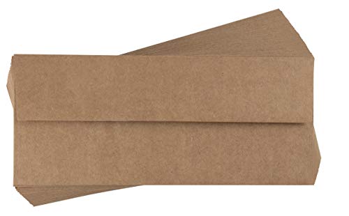 Juvale 100 Pack Bulk #10 Brown Business Envelopes for Checks, Invoices, Gift Certificates, Self-Adhesive Flap for…