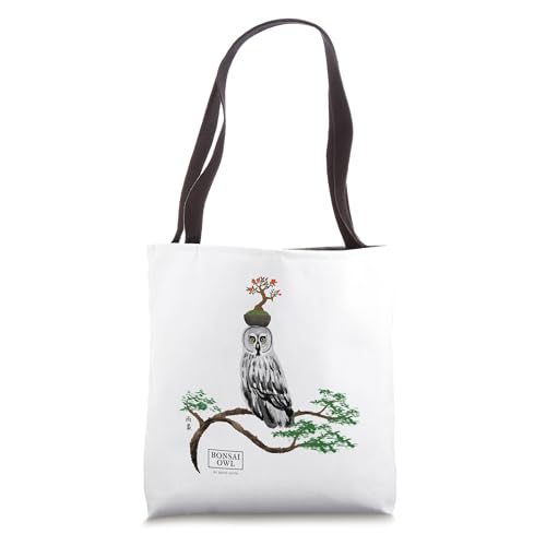 BONSAI Owll | Great grey owl with Japanese quince Bonsai Tote Bag