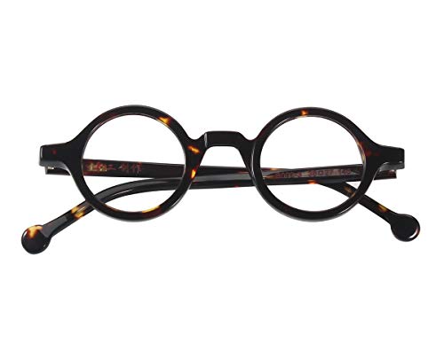 Agstum Handmade Acetate Small Round Optical Glasses Frame Spectacles Clear Lens (B002-Tortoise Shell, Non-Prescription Clear Lens) #TOP9