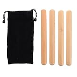 ERINGOGO 子供用木製リズムスティック 収納バッグ付き 20Cm クラベス打楽器 2ペア 音感トレーニング用パーカッション楽器