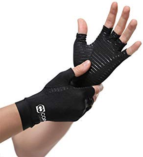 Best Copper Infused Fit Gloves For Carpal Tunnel, Computer Typing, And Everyday Support For Hands. (1 PAIR - Large) by Copper Compression