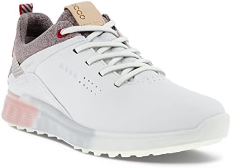 ECCO Women's S-Three Gore-TEX Golf Shoe, White/Silver Pink, 9-9.5 | Image 2