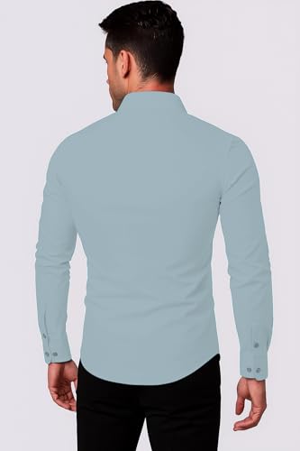 Image of Men's Solid Cotton Regular Fit Full Sleeve Collared Neck Casual Shirt for Men Stylish Latest, Formal
