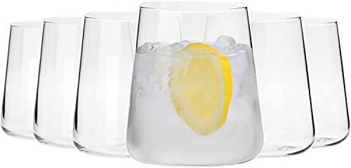 Glaeser Schwarz 6er Set Trinkgläser 'Coral' - Saft, Wasser, Longdrinks, 350 Ml, Spülmaschinengeeignet Mehrfarbige Gläser Set