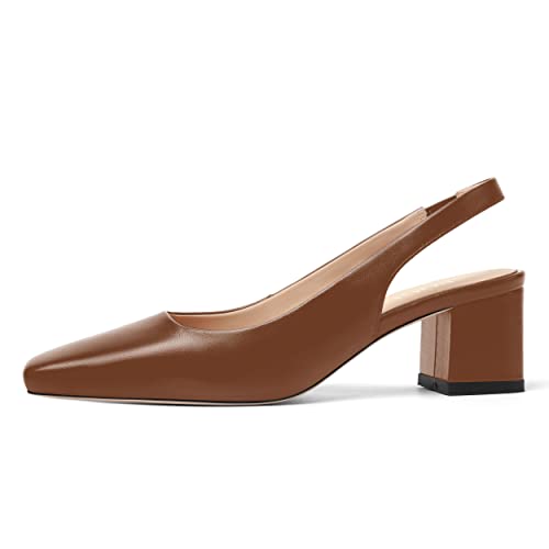 FOGEENA Womens Matte Square Toe Sexy Bridal Slip On Solid Chunky Leather Low Heel Pumps Shoes 2 Inch2