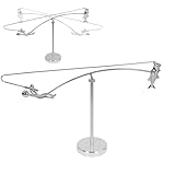 ZMJY The Fisherman Kinetic Sculpture - Stainless Steel Balancing Art Desk Decor, Zen Office Sculpture with Floating Illusion, Unique Gift for Fishermen, Home & Office Decoration