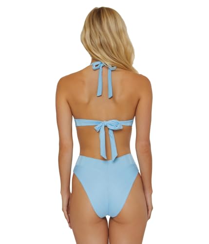 BECCA Women's Standard Prima Twist Halter Bikini Top, Adjustable, Tie Back, Swimwear Separates2