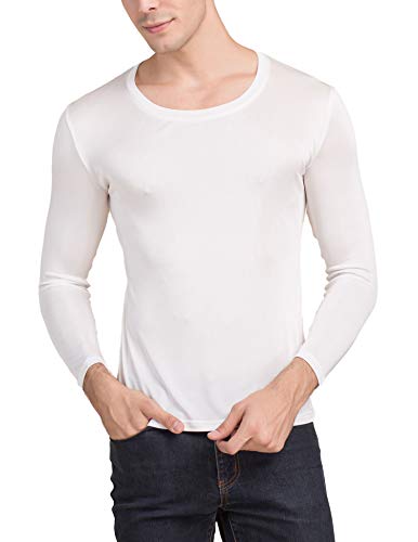 Paradise Silk Camiseta de manga larga para hombre de seda pura con cuello redondo y mangas largas Cover