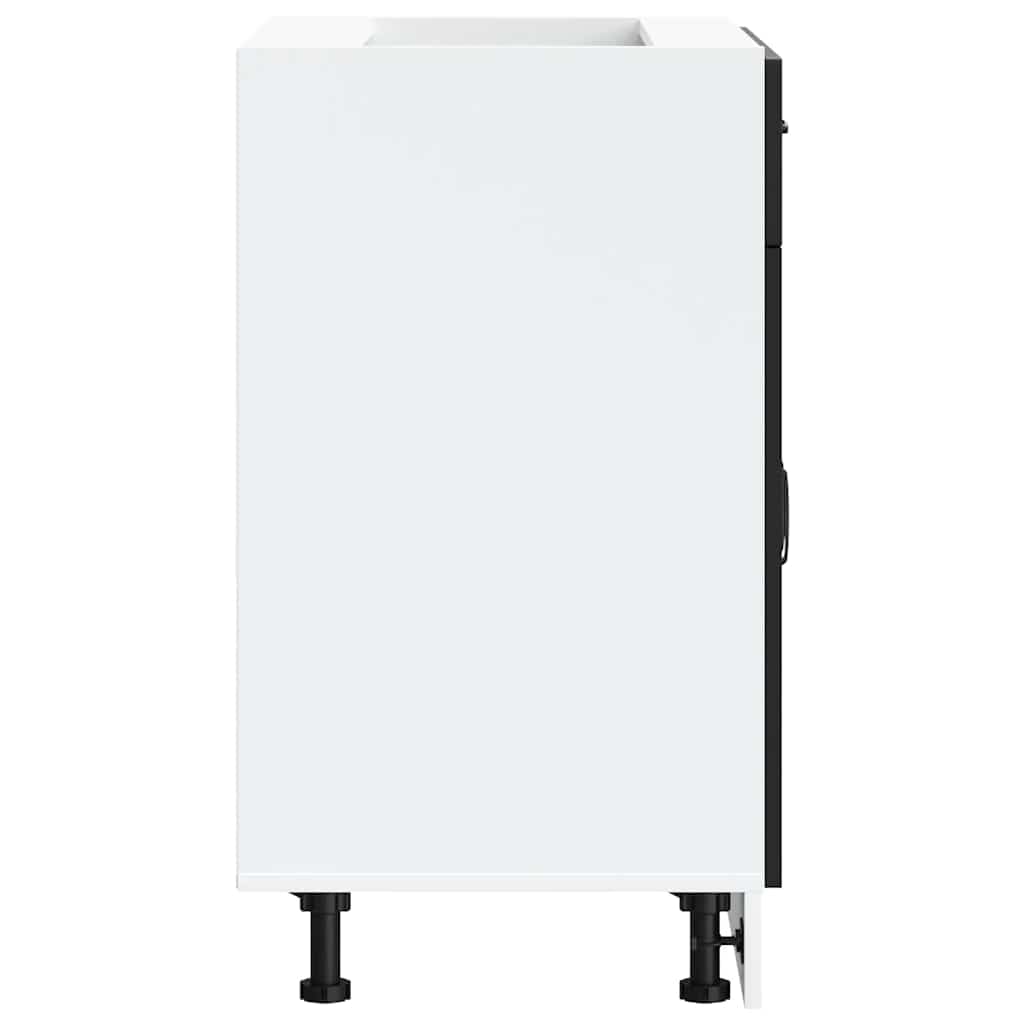 vidaXL Küchenunterschrank Kalmar Schwarz Holzwerkstoff, Spülenunterschrank, Schrank Küche, Lagerschrank, Unterschrank für Küche, Küchenzeile