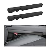 Suvnie 2PCS Leather Car Seat Gap Filler, Organizer Fill the Gap Between Seat and Console Stop Things from Dropping, Universal Seat Crevice Blocker Pad for SUV Truck, Car Accessories (Black)