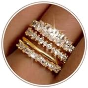 LOLIAS 14K Gold Plated Stackable Rings for Women Non Tarnish - Da...
