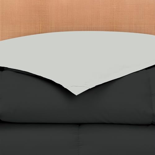 Image of Modern Threads Down Alternative Reversible Comforter Black /Silver Twin