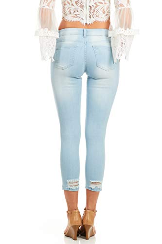 COVER GIRL Women's Ripped Cropped Skinny Jeans3