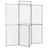INLIFE 8-Panel Faltdisplay Messewand mit Tisch 181×200 cm Weiß,12.63kg,51216