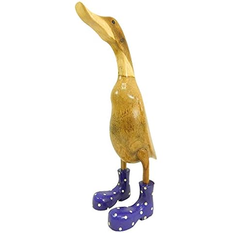 Thai Gifts Bamboo Duck With Wellington Boots - Purple 40cm Cover