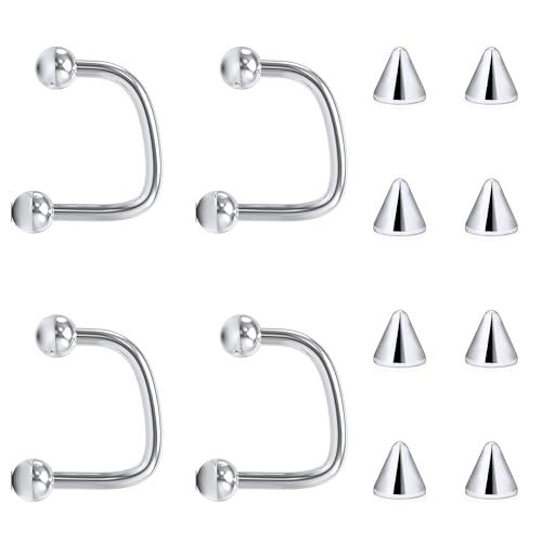 Lcolyoli 16G Labret Jewelry Surgical Steel Lip Rings Hoops C-Shaped Snake Bite Piercing Jewelry Medusa Piercing Jewelry for Women Men